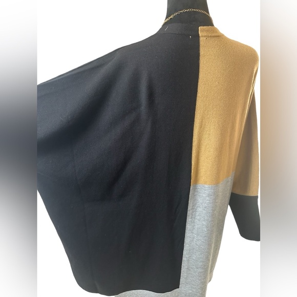 Brand: Chico’s , size: S/M open sweater, has 3 colors, coffee, black, lead. - Picture 4 of 10
